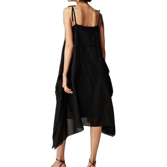 NWT J CREW Handkerchief midi dress in black - Picture 6 of 7